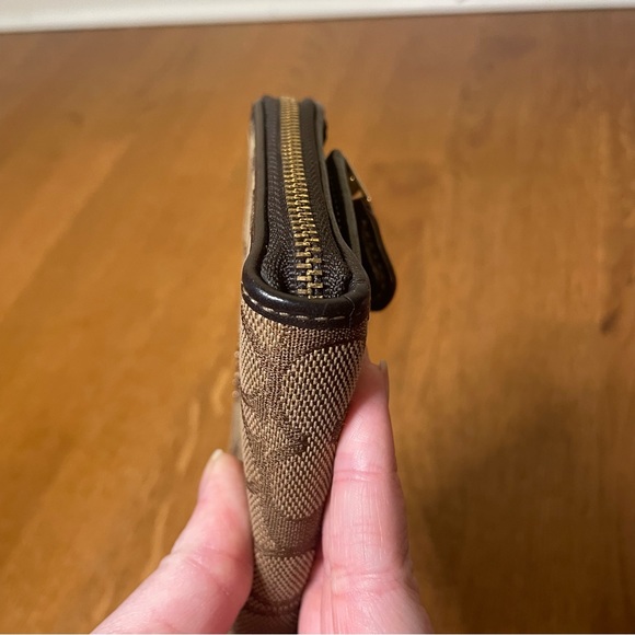 Coach Signature Canvas Zip Around Wristlet - Picture 5 of 13